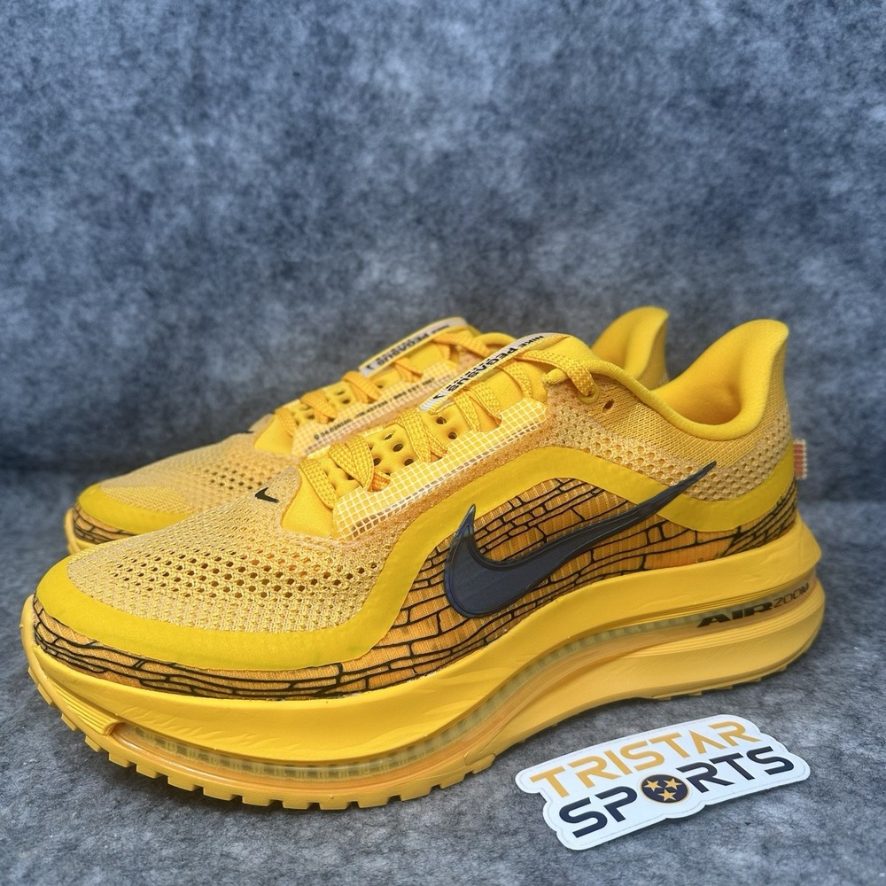 Nike Pegasus Premium LV8 Running Shoes Mens Size 9.5 Black Gold Modern Mayfly